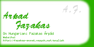 arpad fazakas business card